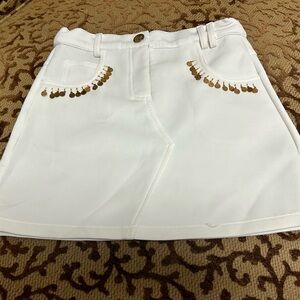 Imoga White Skirt with Gold Accents